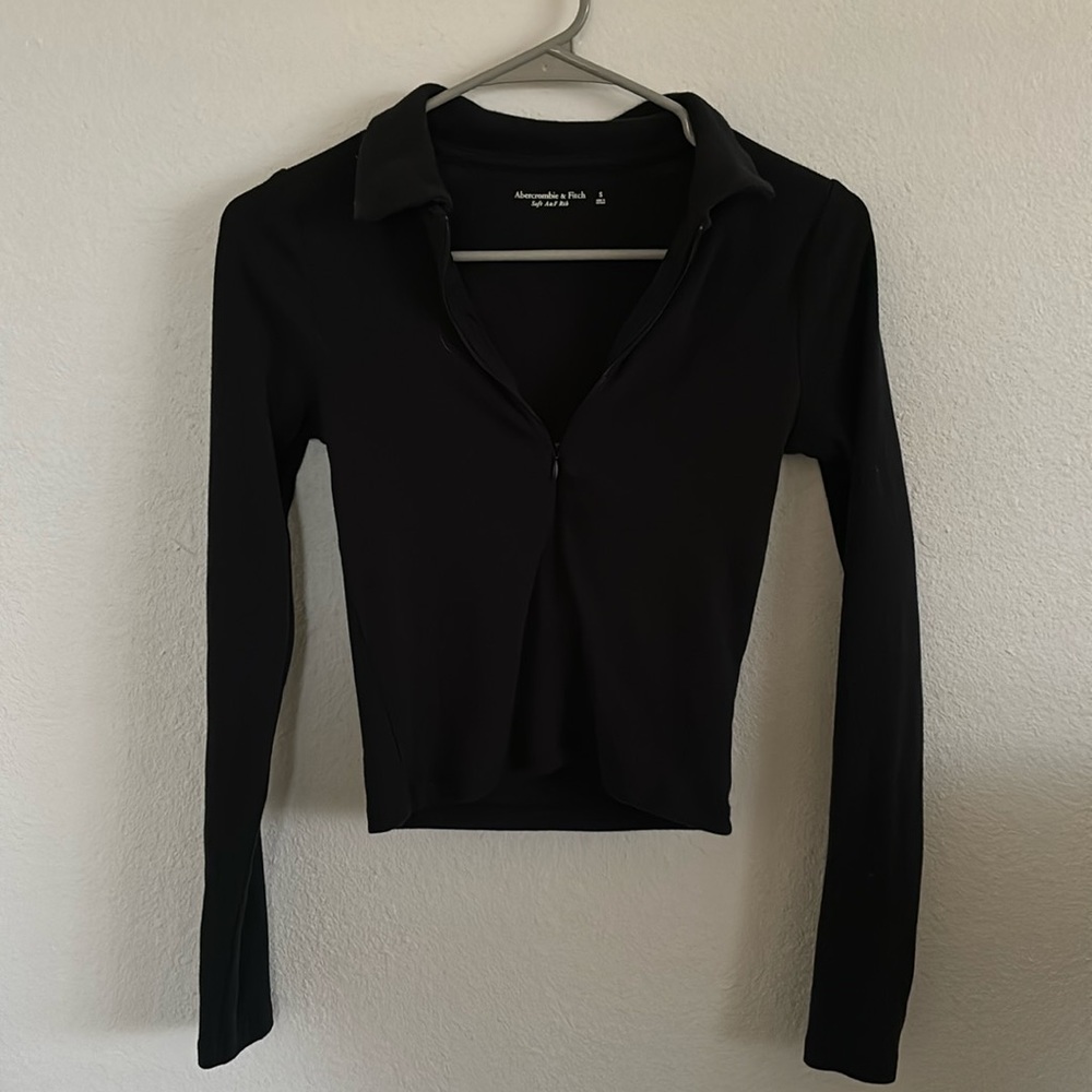 Abercrombie & Fitch 1/4 Zip Long Sleeve - Slim
